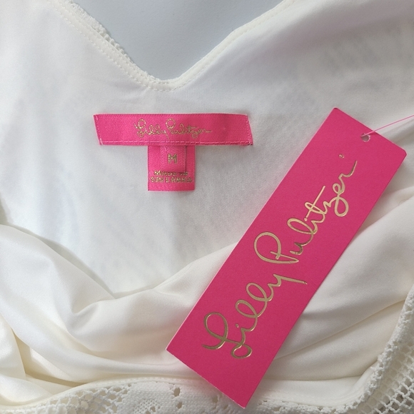 NEW Lily Pulitzer Liana laced Top in Off White, Size M - Picture 6 of 7